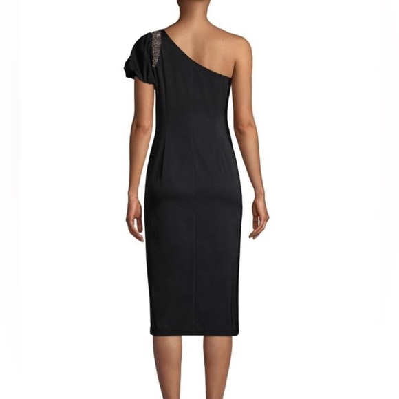 AIDAN MATTOX One-Shoulder Beaded Midi Dress - Picture 6 of 15